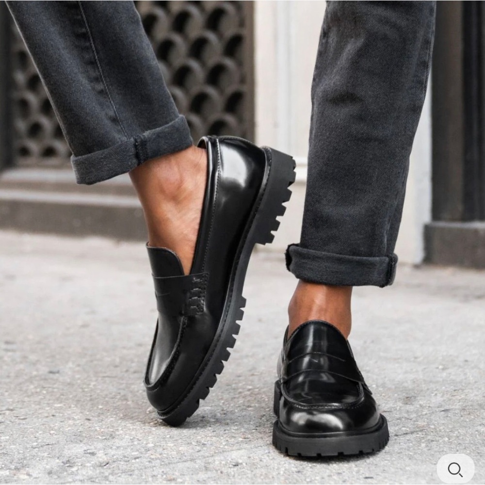 THURSDAY BOOT COMPANY Everyday Black Leather Penny Loafer Women’s 7 1/2 - Picture 2 of 11